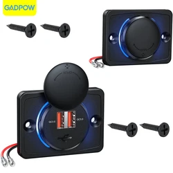 Gadpow-toma de corriente de carga para autocaravana, accesorio de carga Dual USB, PD 3,0, 12-24V, QC 3,0