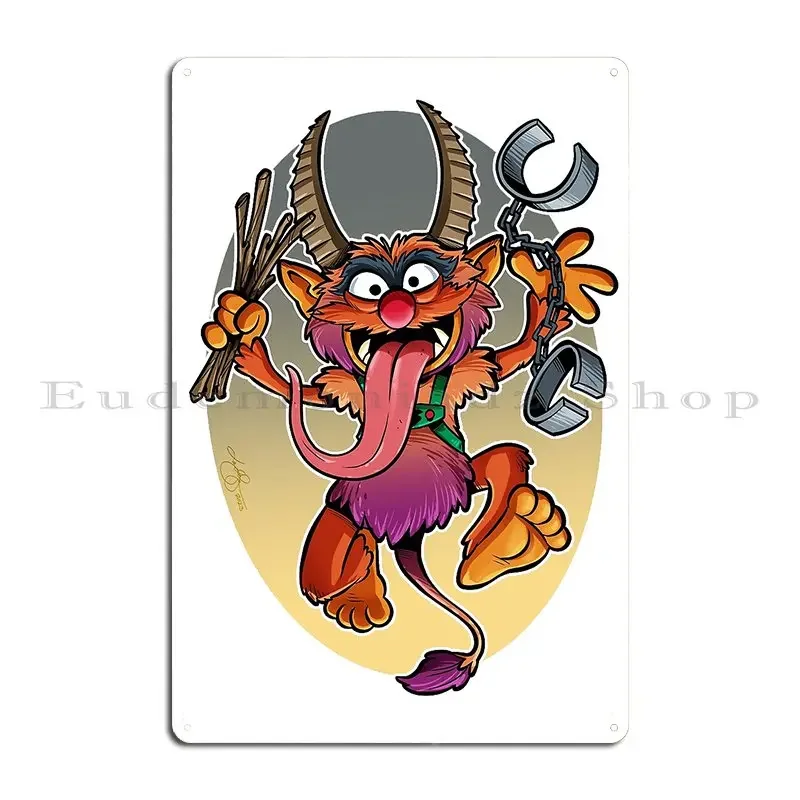 krampus علامة معدنية سينما جدار ديكور جدار جدارية مخصصة تين تسجيل ملصق