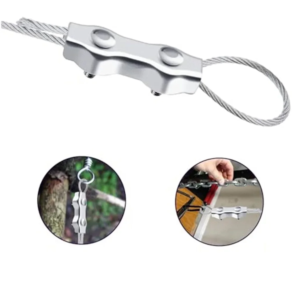 10PCS Wire Rope Clamp Rope Connector Duplex Clamp Stainless Steel For Wire Rope Stainless Steel Double Clamp Head Buckle