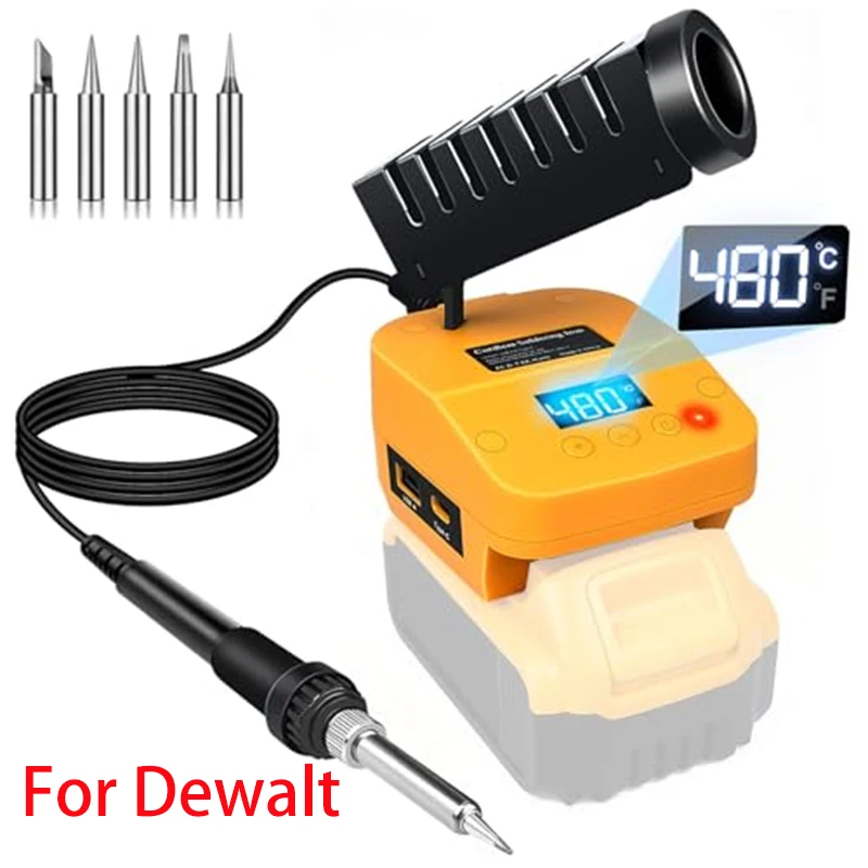 Suiable for Dewalt/Milwaukee/Bosch 20V Battery Soldering Iron Station kit Compatible Cordless Soldering Iron USB & Type-C
