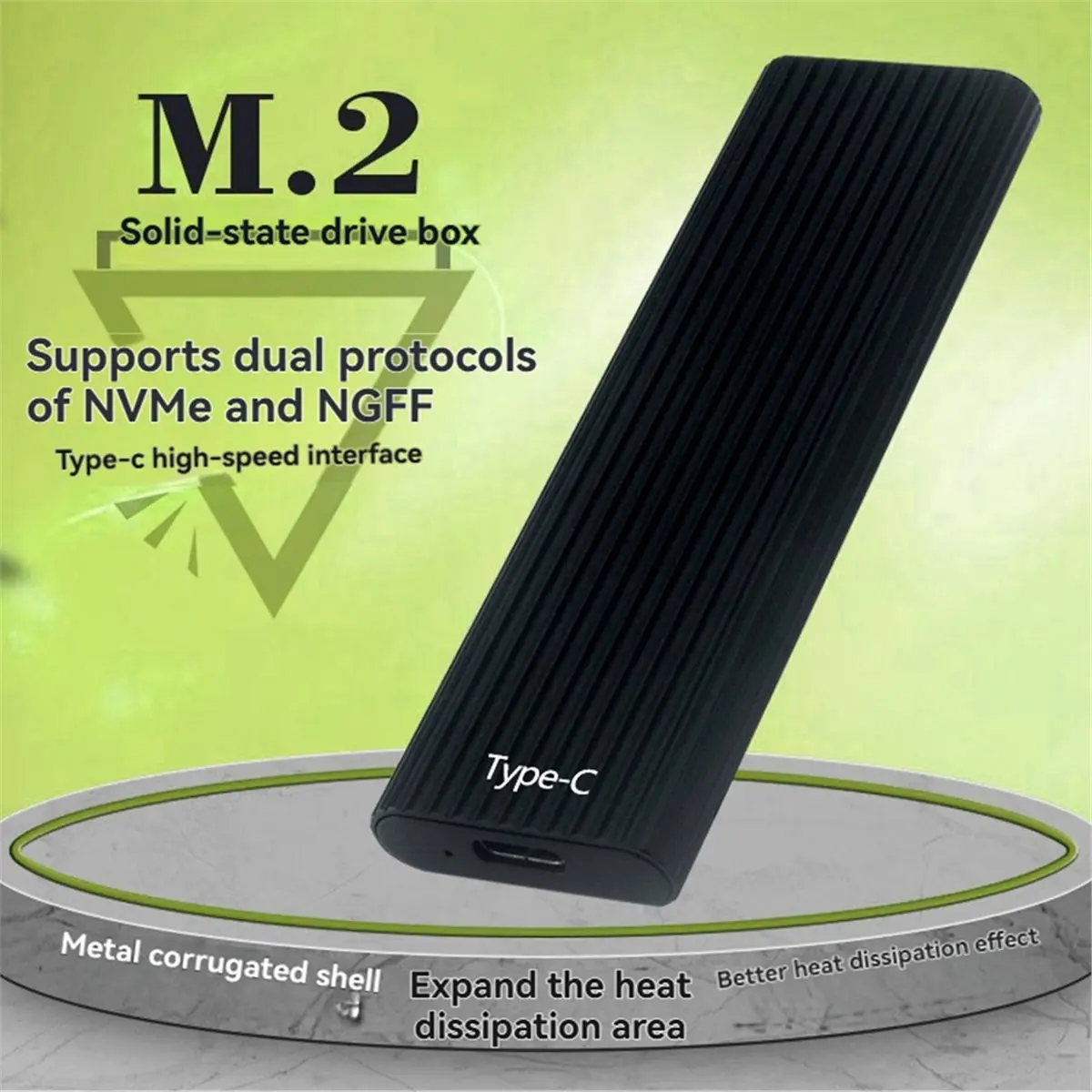THANKYOU M.2 SATA NVME SSD Enclosure Mobile Case M.2 to USB3.2 Type-C 10Gbps External Hard Disk Case for 2230 2242 2260 2280 SSD