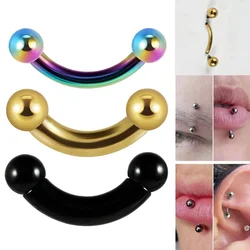 1PC Stainless Steel Large Size Bend Barbell Internal Threaded Big Gauge Rings Captive Ring Earring Piercing 12-00G