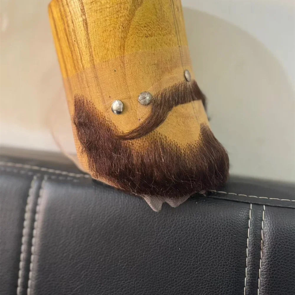 op maat gemaakte handgemaakte anime cosplay accessoires baard bruine snorhaar snor set film partij cosplay prop op maat gemaakt