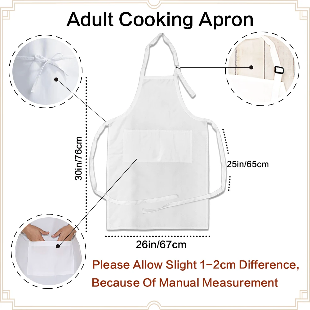 Cooking Aprons for Women Queen of The Kitchen Print Funny Women Aprons White Apron with Pockets Mom Her Chef Gifts Kitchen Apron