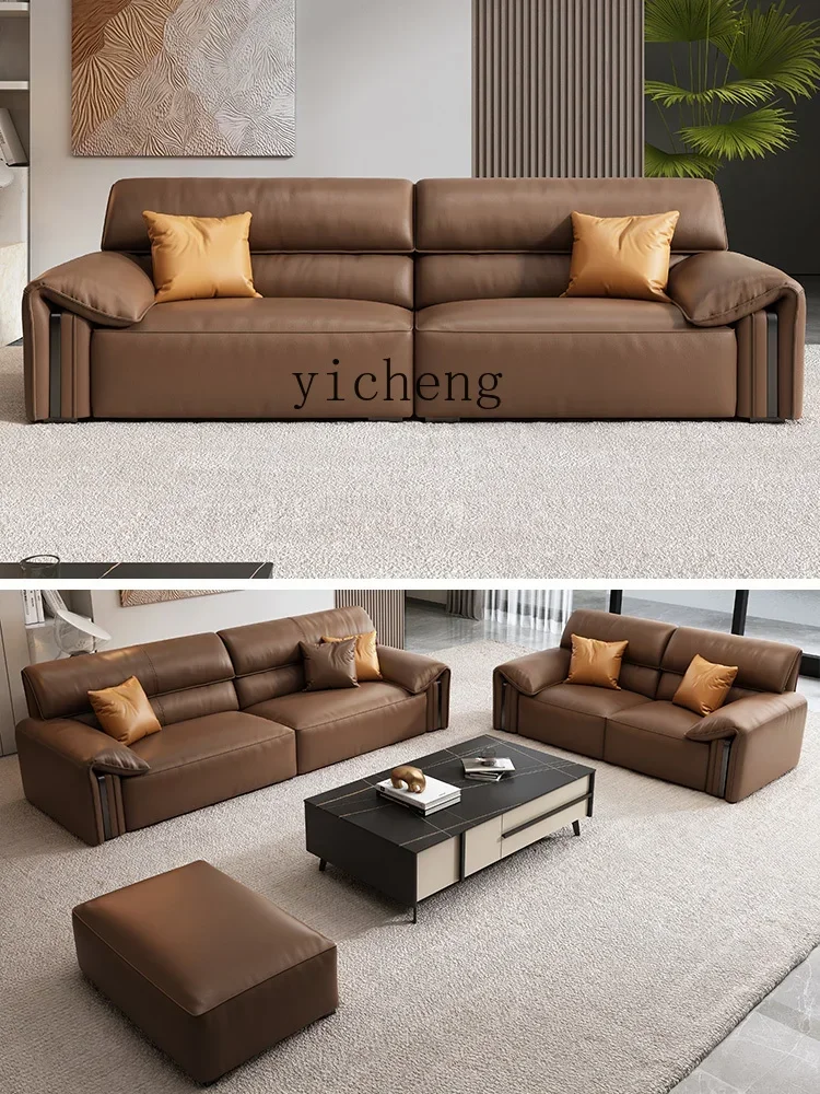 

YZ sofa leather first layer cowhide reception room straight row leisure area to negotiate VIP meeting