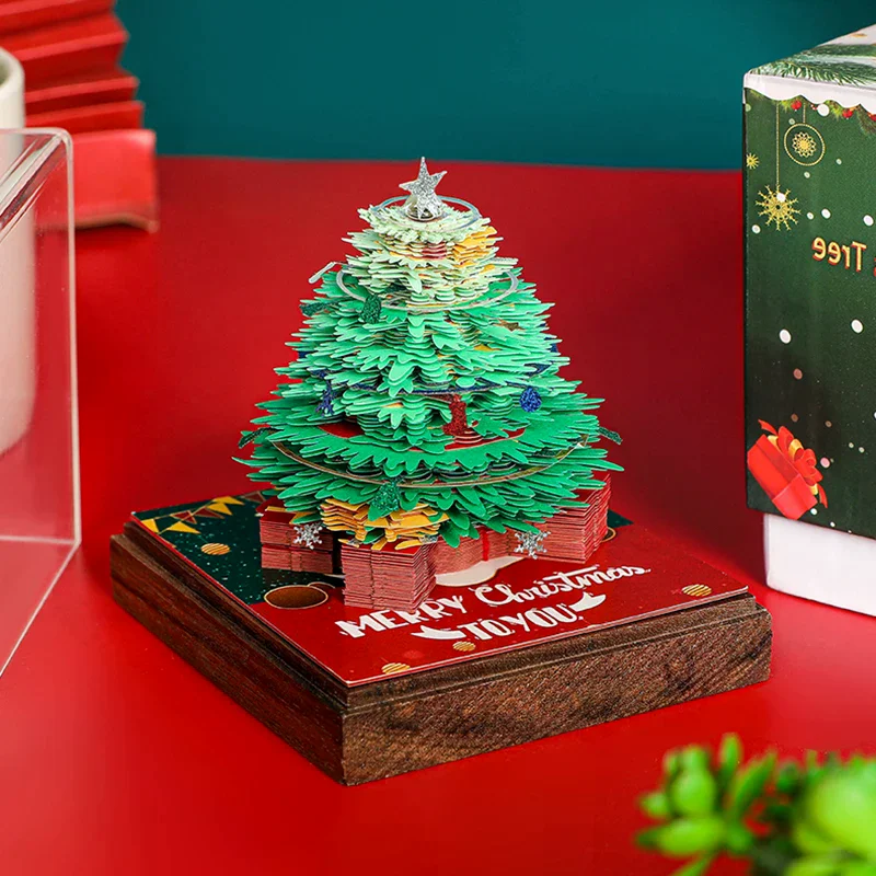 

3D Christmas Tree Calendar Memo Pad 2026 Calendar Tear Away Paper Carving Art DIY Sticky Note Desktop Decor For New Year Gifts