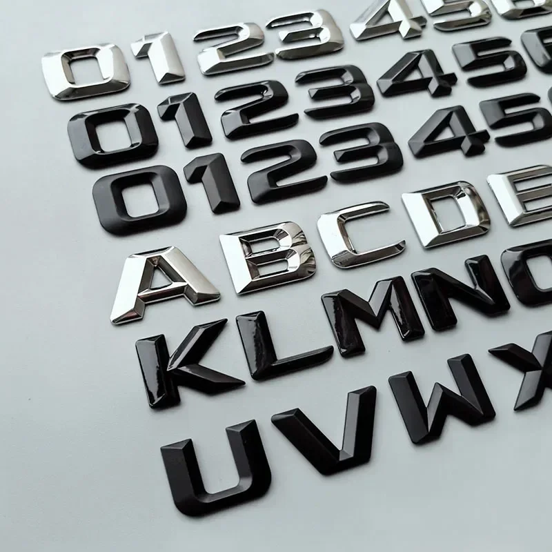 OK 2.3cm DIY Alphabet 3D Sharp Letters Numbers Heart Dot ABS Emblem Car Trunk Nameplate Logo Sticker for Any Cars (Price for 1pc