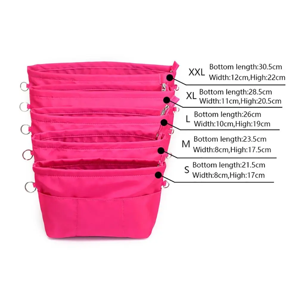 1Pcs Durable Storage Bags Insert Cosmetic Bag Portable with Zipped Top Linner Bag Felt Multi-Pocket Handbag Organizer Women