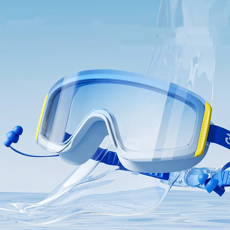 

Детские профессиональные противотуманные водонепроницаемые очки для плавания при близорукости с защитой от УФ-лучей HD, регулируемые силиконовые очки для серфинга, пляжные очки