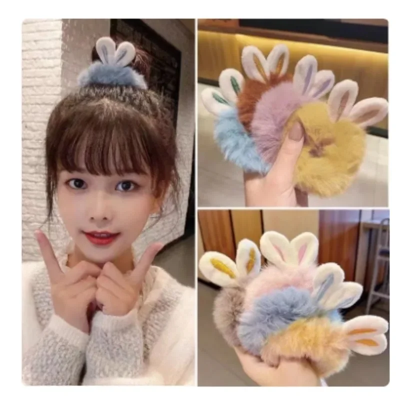 1PC Cute Sweet Rabbit Ears Hair Rope Candy Color Elastic Hair Bands Girls Hair Accessories Kids Accessories