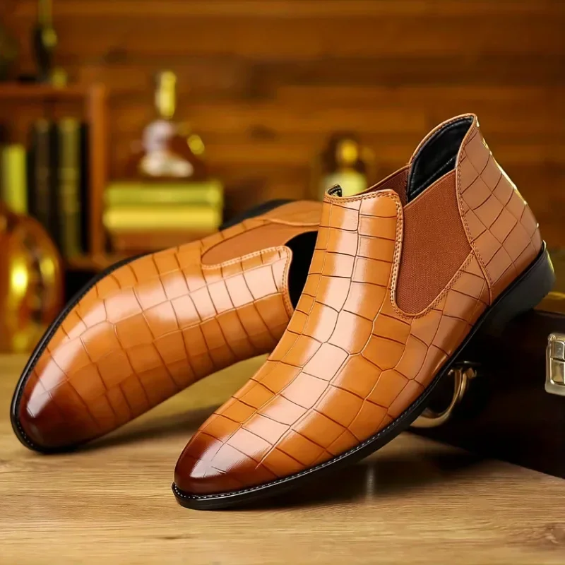 

Designer's New Men's Chelsea Boots Ankle Boots Men's Fashion High-quality Leather Shoes Business Boots Plus Size Men's Shoes