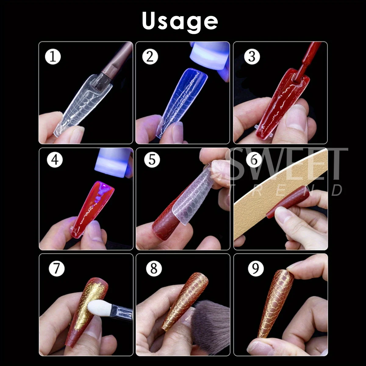 288 pièces Extension double Nail Art forme moules mixte amande cercueil Stiletto forme carrée couverture complète acrylique Construction constructeur outil