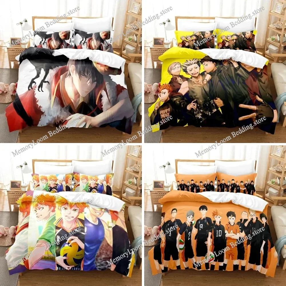 

3D Print Haikyu Anime Bedding Set Boys Girls Twin Queen King Size Duvet Cover Pillowcase Bed boys Adult Home Textileextile