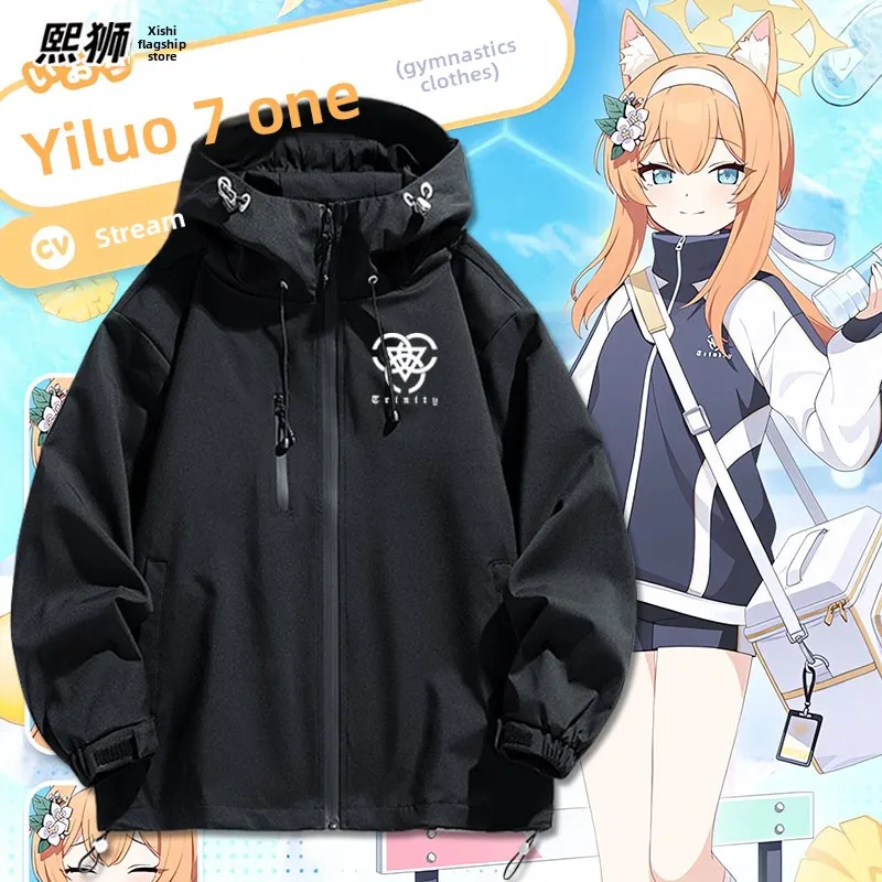 

Blue Cosplay Men's Tee-in-One Jaet Coat Casual Sle Polyester Fiber Long Sve Zipper Closure Hooded Coat for All Seasons