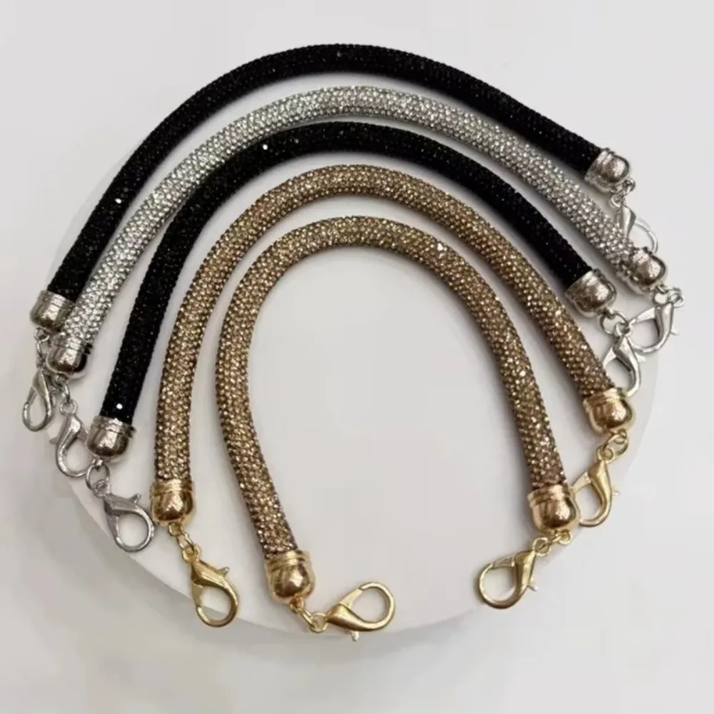 30cm Length Rhinestone Bag Strap Chain Handle Crossbody Design DIY Replacement Accessory Shoulder Strap Full Crystal Wrist Chain