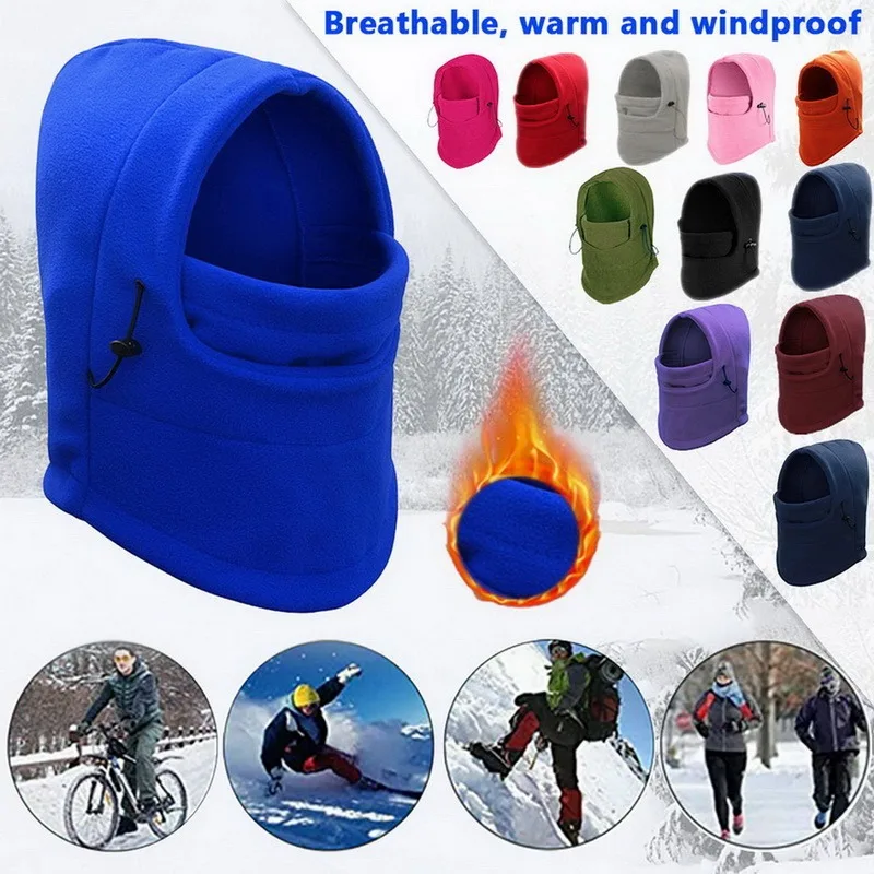 Warm Cap Winter Men Women Hats Waterproof Thermal Fleece Balaclava Hat Hooded Neck Warmer Hiking Scarves Hats