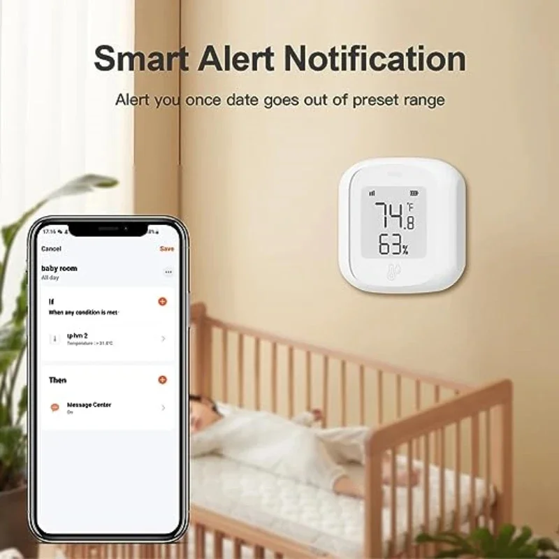 Tuya ZigBee Temperature And Humidity Sensor With LED Screen Smart Home Linkage Thermo-hygrome Google Home Alexa Voice Control