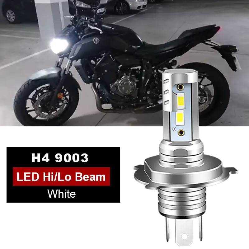 1PC H4 H1S 9003 Motorcycle LED Headlight For Yamaha MT07 MT03 MT09 High Low Beam Lamp Bulb Super Bright White 4800LM 12V