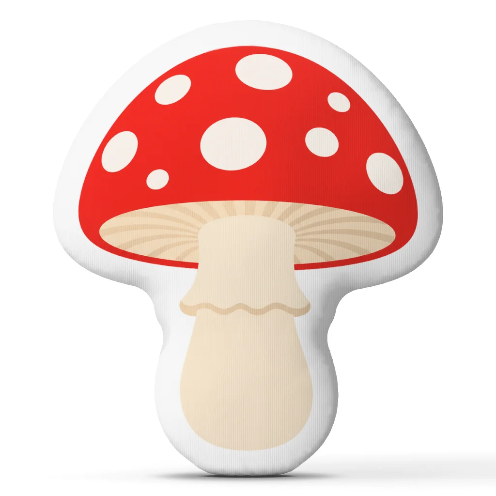 Red Mushroom Toadstool Shaped Throw Pillow Cottagecore Fairycore Cushion Stuffed Cute Sofa Accent Bedroom Home Decor Gift