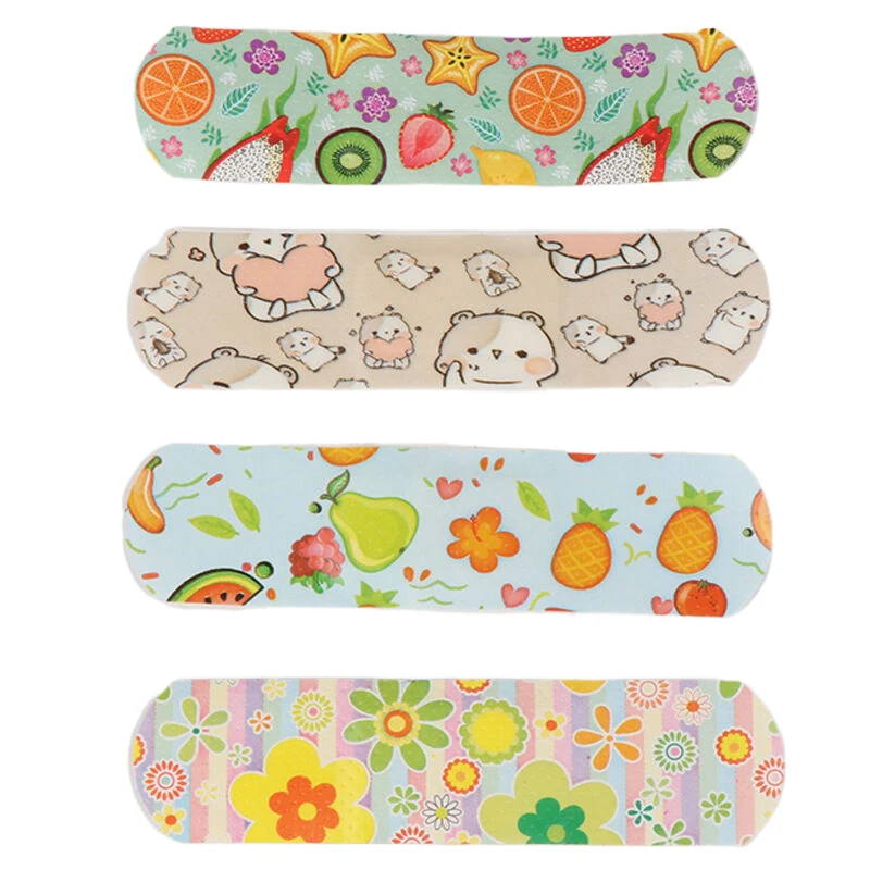 100pcs Cartoon Animal Pattern Waterproof Hemostasis Kids Band Aid Stickers Adhesive Bandage Wound Strips Plasters For Children