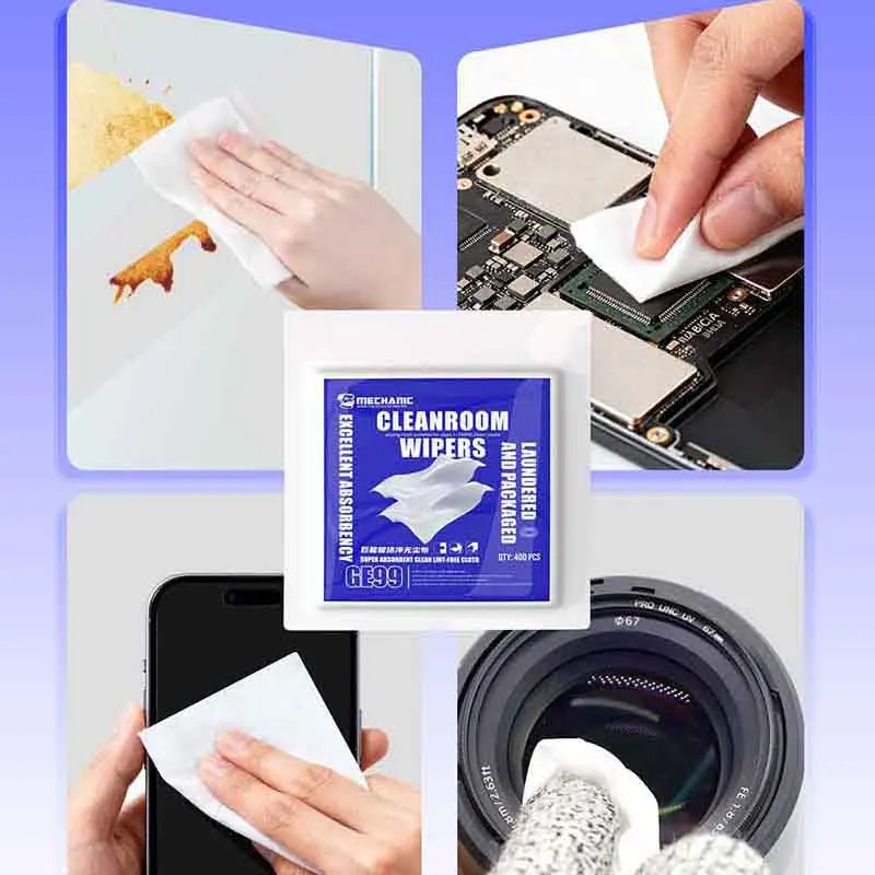 Mechanic GE99 400PCS Super Absorbent Clean Lint-free Cloth for Phone Laptop Tablet LCD Screen Camera Glass Dust Cleaner Wipes