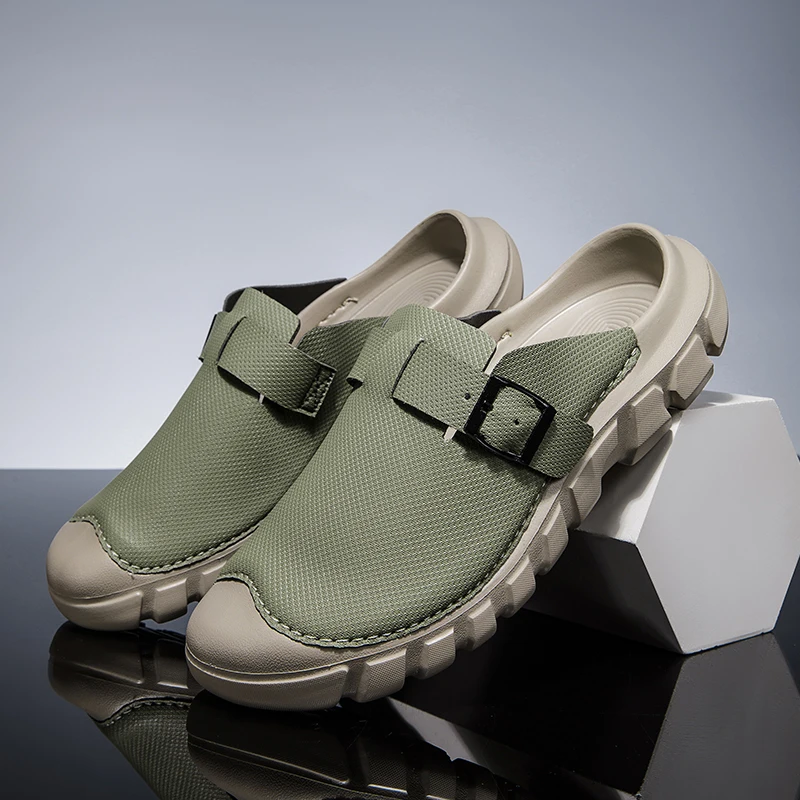 

Plus Size Handmade Closed Toe Clogs Outdoor Wading Quick Dry Beach Casual Slippers