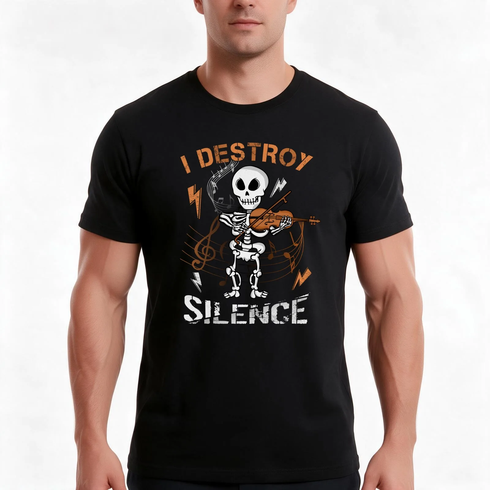 Violin Lover Music Kids Viola Player Gift Fiddle Violin T-Shirt, Summer Casual Cotton Tee, Oversized Streetwear Tops