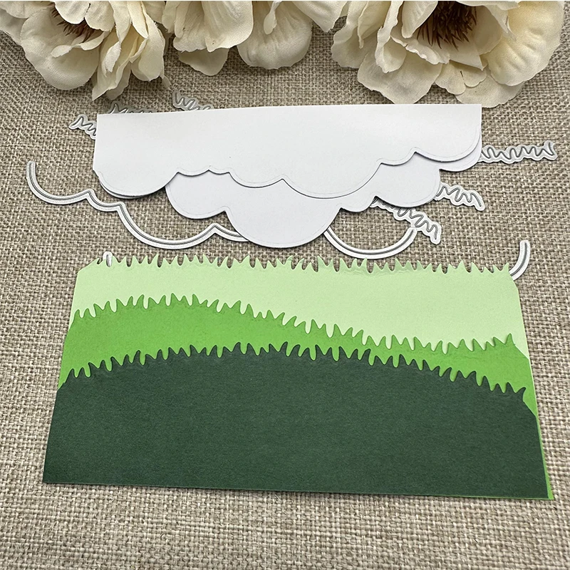 5Pcs Cloud grass strips Metal Cutting Dies Stencils For DIY Scrapbooking Decorative Handcraft Die Cutting Template Mold