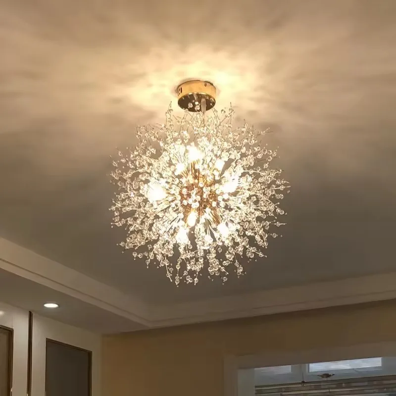 Dandelion Crystal Chandelier Modern Minimalist Restaurant Island Table Bedroom Bar Counter Clothing Store Showcase Pendent Lamp