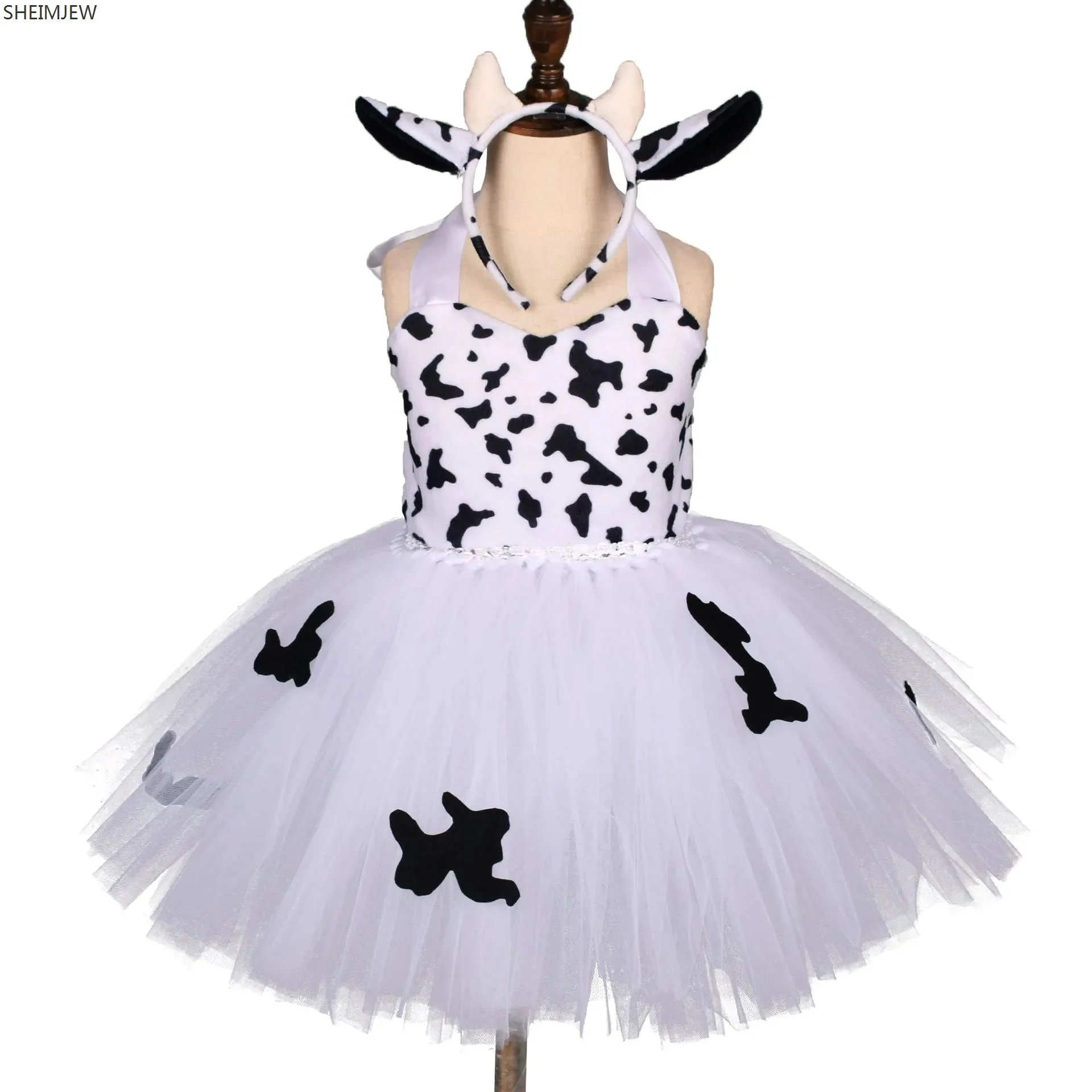 Halloween Kids Animal Cosplay Dress Girls Forest Theme Various Animals Print Ballet Tutu Birthday Party Suit Carnival Stage Sets