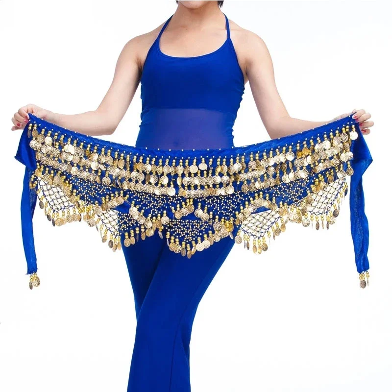 

New Style top selling Belly Dance Waist Chain Hip Scarf Bellydance Coins Belt Dancing Waist Belt Beginner Performance Super Loud