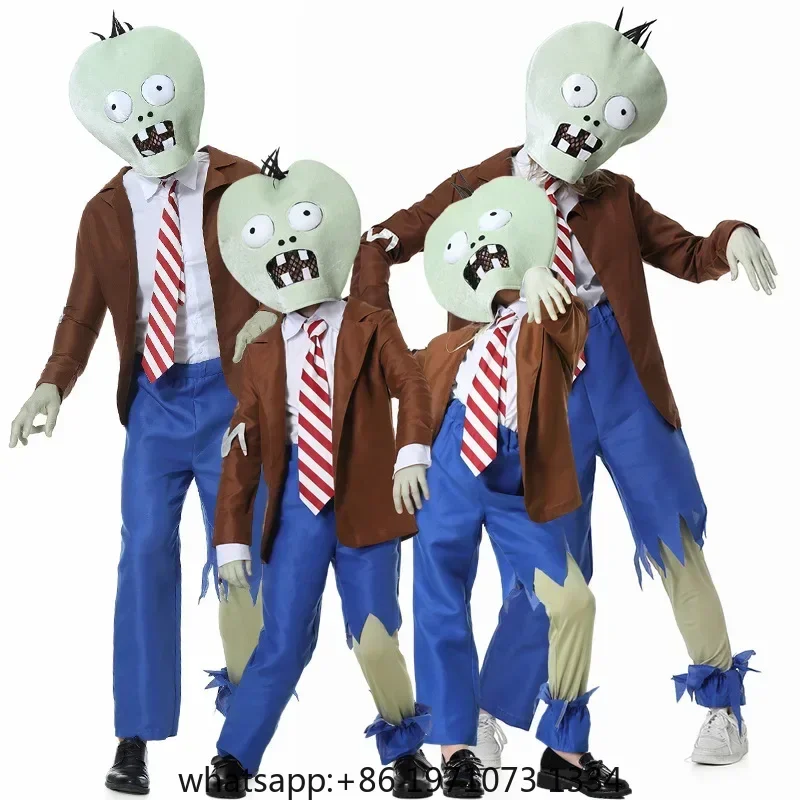 Halloween Family Festival Plants Vs. Zombie Humanoid Doll Cosplay Set Adult Kid Party Stage Performance Role Terrorist Clothing