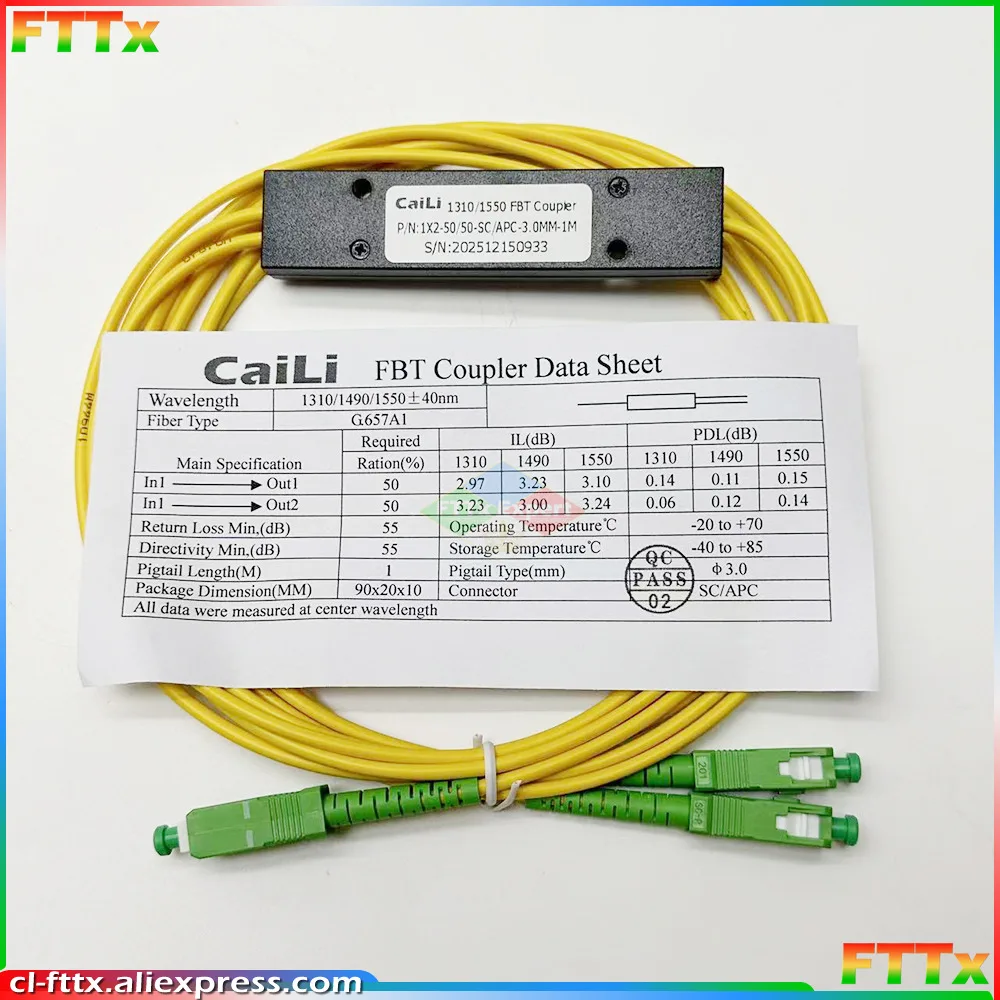 

1X2 SC A/UPC PLC Singlemode Fiber Optical Splitter With SC connector For Computer Cable Cord Sleeve