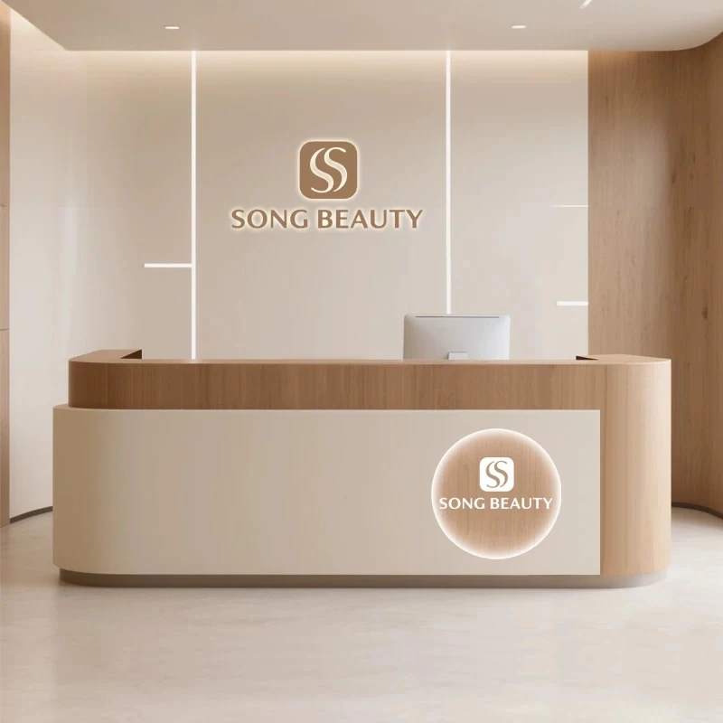 

Large Aesthetic Reception Desks Salon Beauty Design Workstations Reception Desk Specialty Commercial Tavolo Reception Furniture