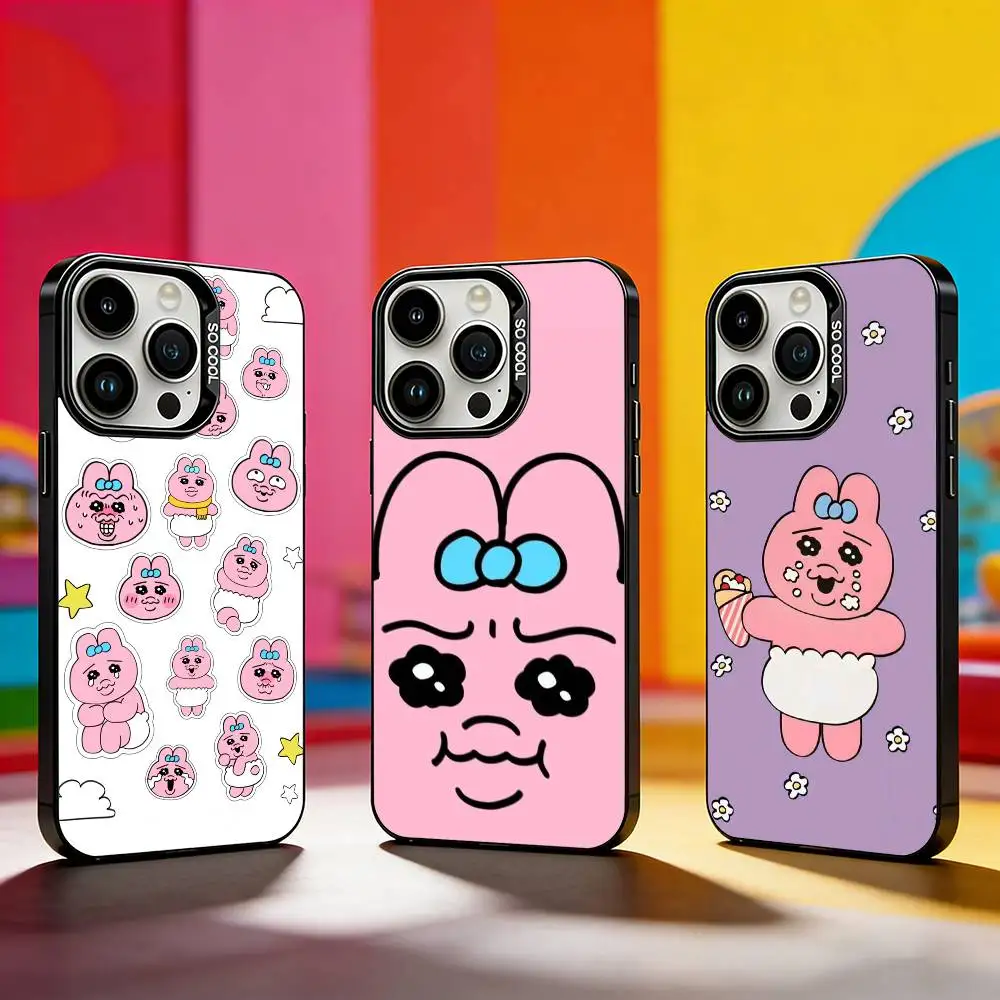 

Cartoon O-Opanchu Usagi Phone Case For iPhone 17,16,15,14,13,12,11 Plus,Pro Max,XS,Colored silver phone case