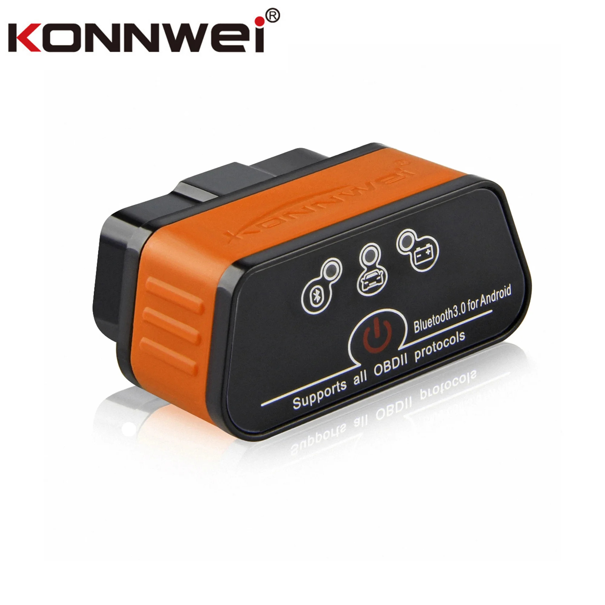 Автомобильный диагностический сканер KONNWEI KW903 ELM327 OBD2, совместимый с Bluetooth 4,0/5,0, подходит для Android и iOS систем