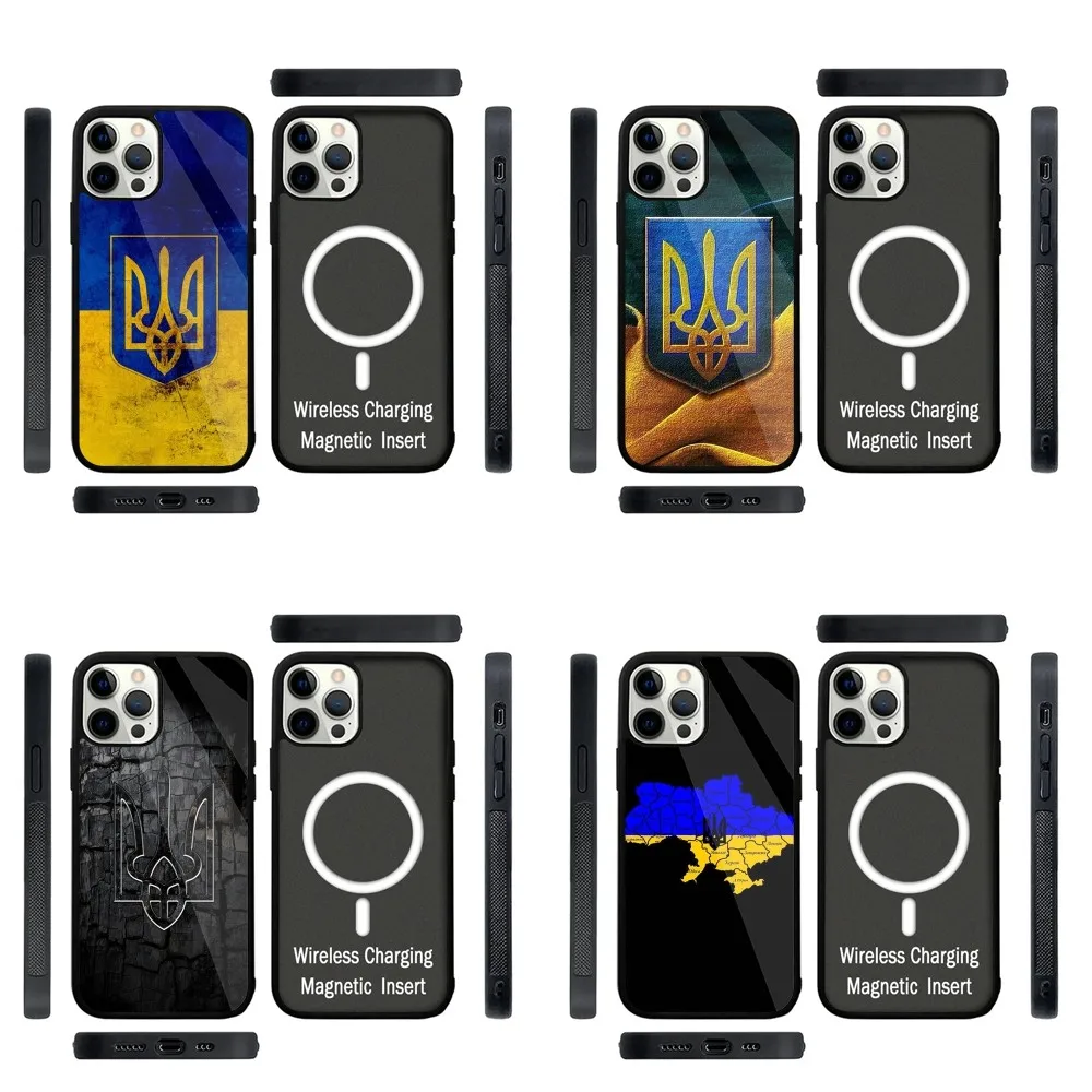 U-Ukraine Flag  Phone Case Strong Magnetic For IPhone 16,15,14,13,Pro,Max,Plus,11,12,Mini For Magsafe Wireless Charging