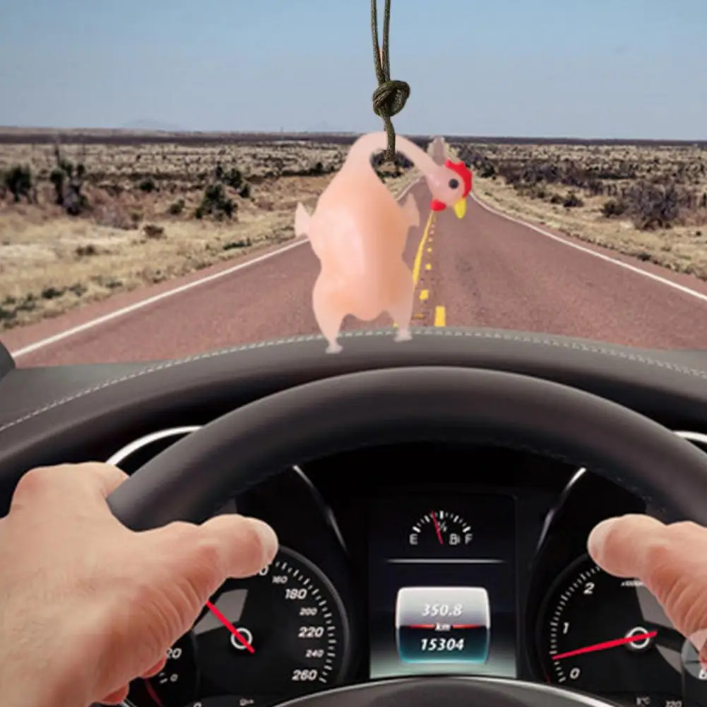 

Color Changing Roast Chicken Pendant Creative Cute Hanging Decor Auto Accessories Interior Changing Car Color Keychain B3Y8