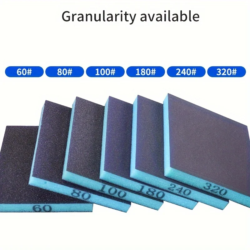 6 Sanding Sponges, Washable and Reusable Double-Sided Sanding Blocks, 60-320 Grit Wet/Dry Sandpaper, for Wood, Metal, Furniture, Paint, and Drywall - view 5