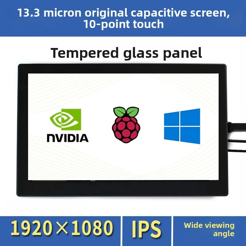 

13.3-inch Capacitive Screen V1 Version, 1920×1080 FHD IPS Tempered Glass Panel High Compatibility Touch Screen