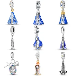 925 Sterling Silver Our Lady Aparecida Dangle Series Charms Beads Fit Original Fine Bracelets S925 DIY Jewelry Gift Accessory