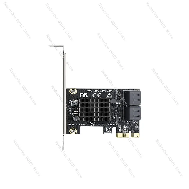 

SATA3.0 PCI-E Adapter Card 4-Port 6-Port Expansion, 6Gbps Transfer Speed, NAS Server Compatible, No Driver Needed