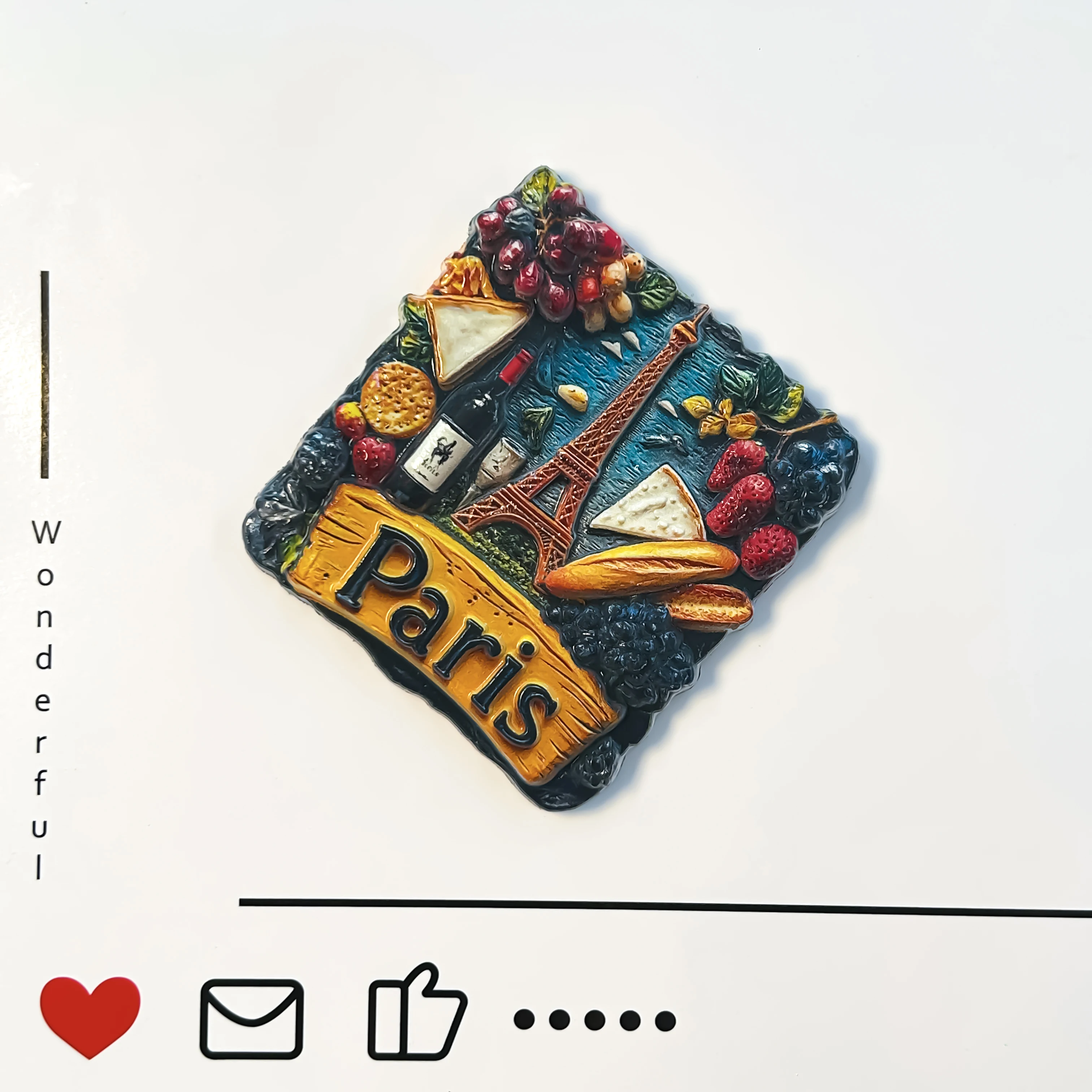 Paris Seine River Cruise 3D Stereoscopic Ice Cream Dispenser Travel Souvenir / Home Decoration / Elegant Gift