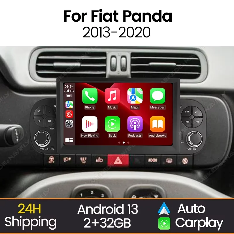 

7 дюймов авторадио для FIAT Panda 2013 2014-2020 Carplay Auto Android автомобильный радиоприемник навигация GPS мультимедийный видеоплеер WIFI RDS FM