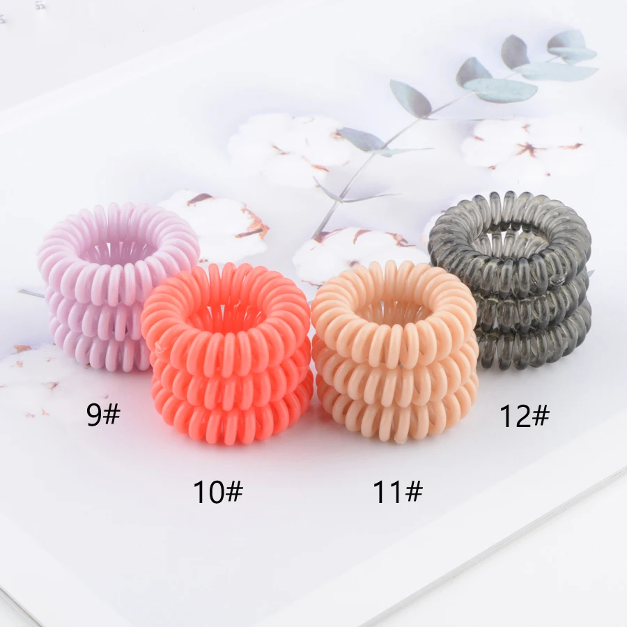 1box 3.5cm Cute Candy Color telephone line hair bands gum styling tools headwear drop shipping elastic