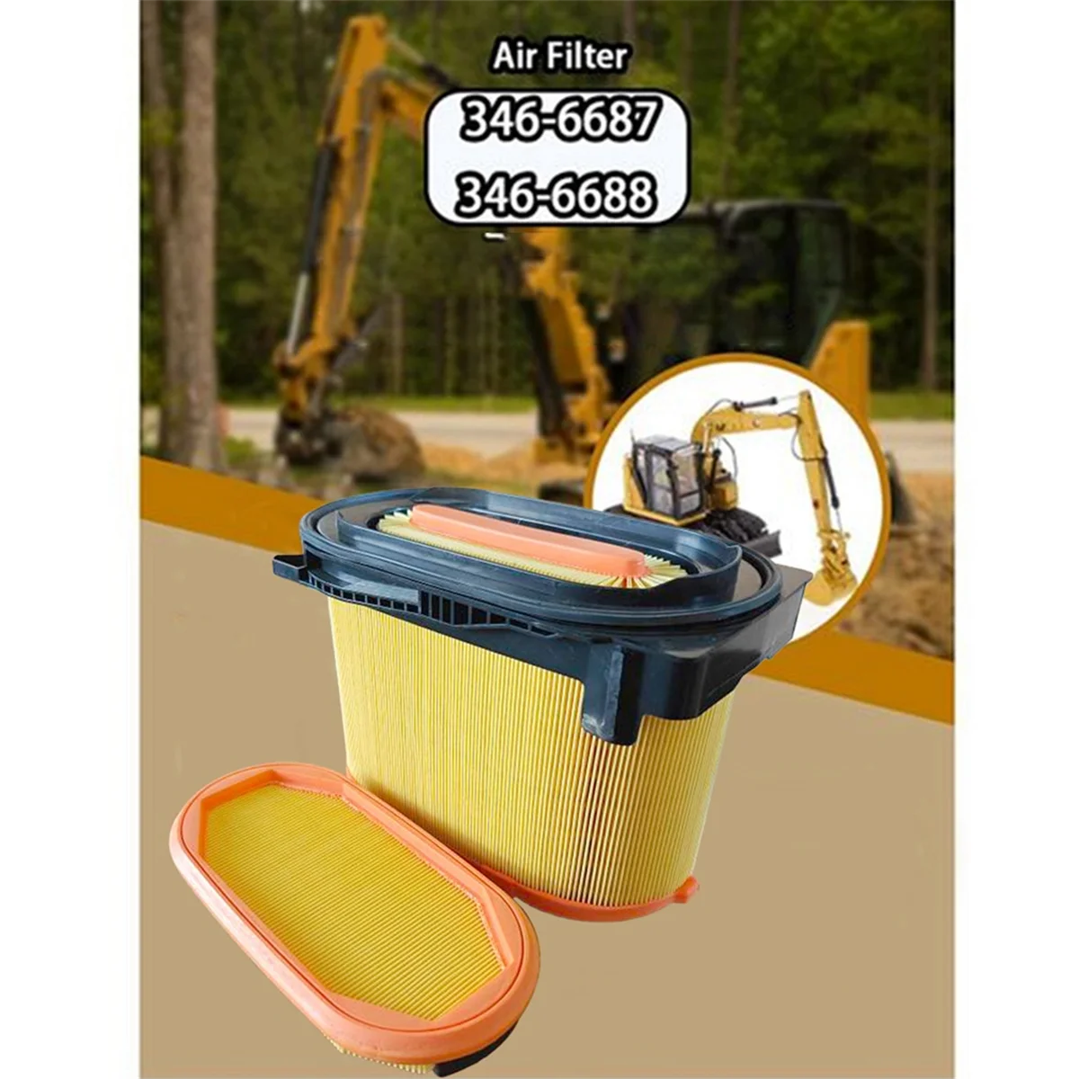 

Excavator Air Filter 346-6687 346-6688 for CAT 315 Heavy Duty Truck Diesel Filter Air Clearer