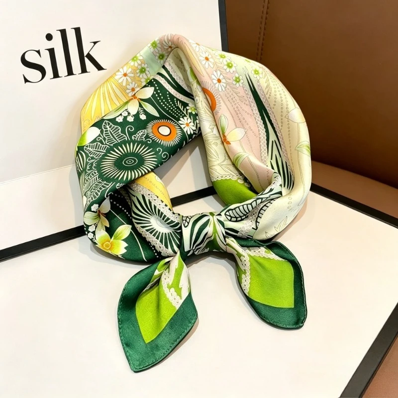 

2026 New Silk Silk Scarf Age-reducing Fashion Small Square Scarf Versatile Multi-functional Mulberry Silk Printed Silk Scarf