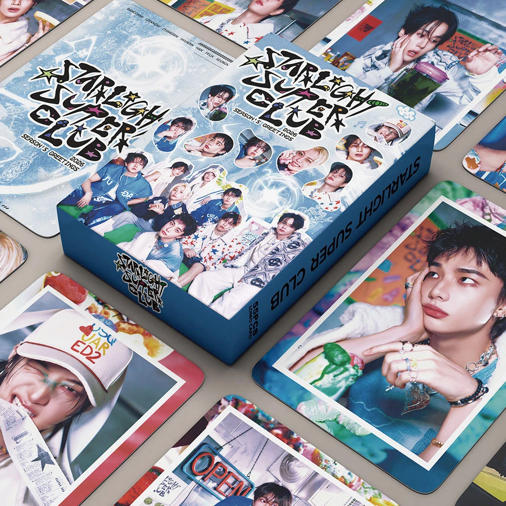 

2026 KPOP 55PCS SKZOO Star Cards Stray Kids Starlight super club Bangchan FELIX Hyunjin photo card Collection Card fan gifts