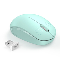 Seenda 2.4G USB Wireless Mouse with USB Receiver Portable Mint Green Mini Slim Mause for PC Computer Tablet Laptop