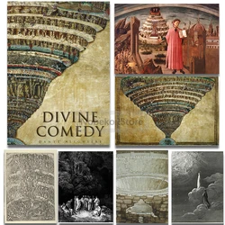 Retro Dante Divine Comedy The Renaissance Illustration Poster and Prints Canvas Painting Wall Art Pictures Home Room Decor